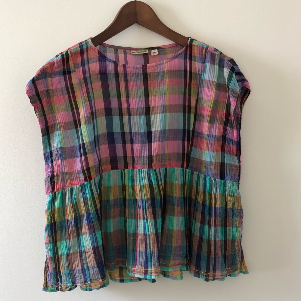 HOLDING HORSES Multicolor Plaid Blouse